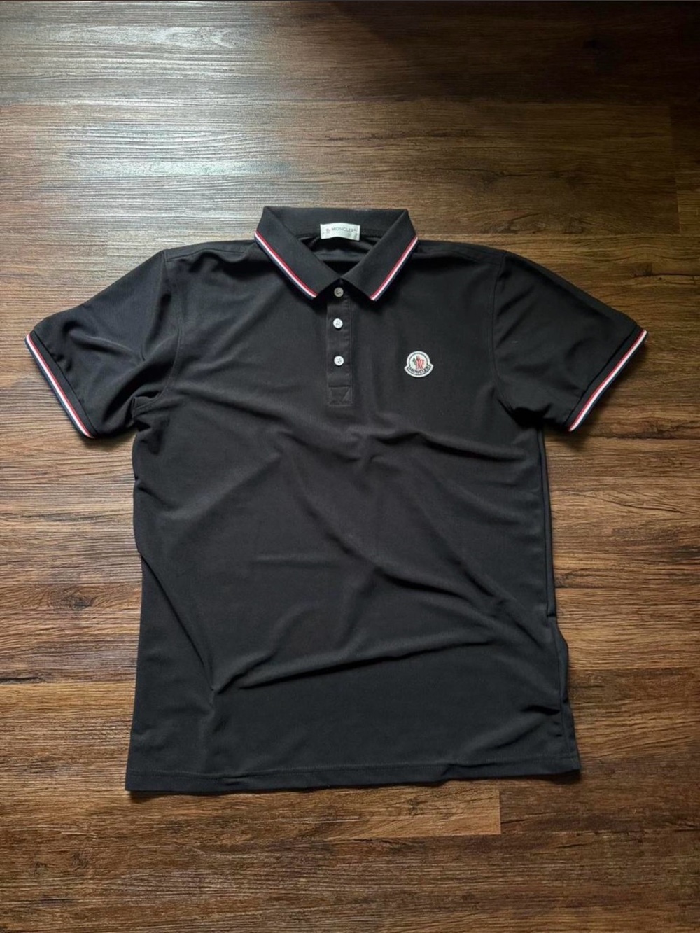 black moncler polo shirt